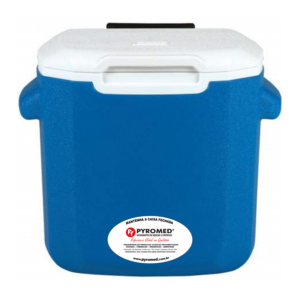 Caixa Térmica 15,1 Litros Azul Com Rodas e Termômetro Máxima e Minima | PYROMED®