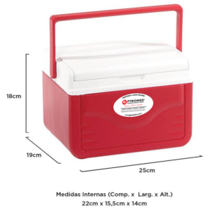Caixa Térmica 4,7 Litros Vermelha Com Termômetro Máxima e Minima | PYROMED®